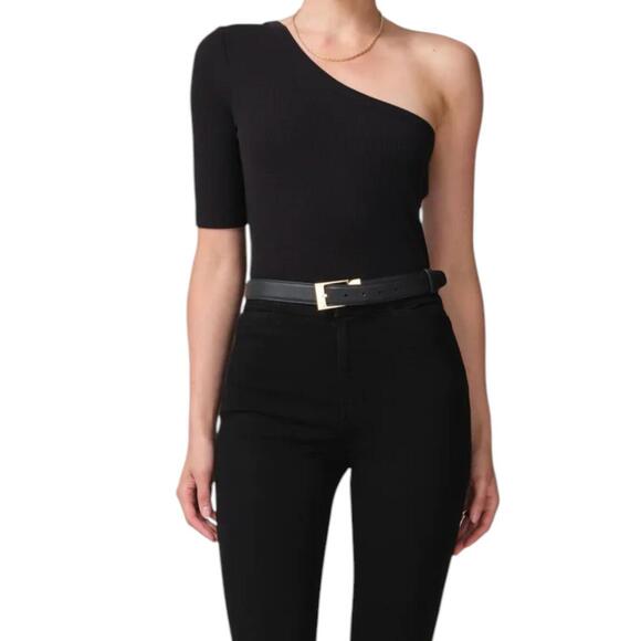 NEW CITIZENS OF HUMANITY bodycon skinny top in plush black